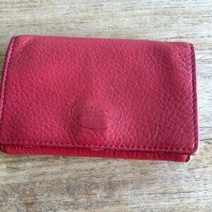LONGCHAMP red leather card case